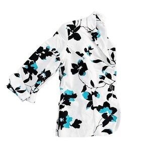 Dressbarn Flower Printed Patterned Blazer Multi Color SZM